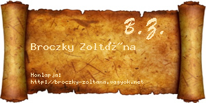 Broczky Zoltána névjegykártya
